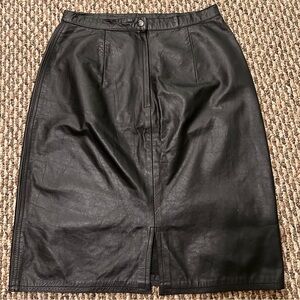 Vintage 1980s Winlit Genuine Leather Skirt 11/12